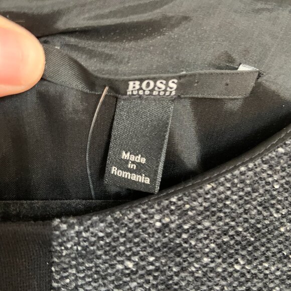 Women's Boss by Hugo Boss Marl Virgin Wool Silk Midi Dress Marl Grey US 4 - Picture 3 of 12